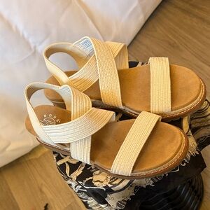 BOBS from Skechers Cream Espadrille Wedges